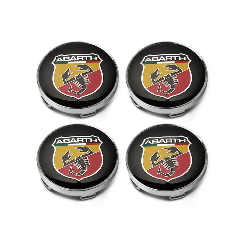 Tapa Central de Cubo de Rueda de Coche de 60 mm Tapa Central de Cubo de Llanta Cubierta Antipolvo de Cubo para Fiat 500 Punto Ducato Stilo Palio Bravo Pondo Abarth