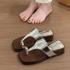 Fashion JX casual cover toe slope heels slippers women's summer wear new seaside vacation beach shoes sandals
