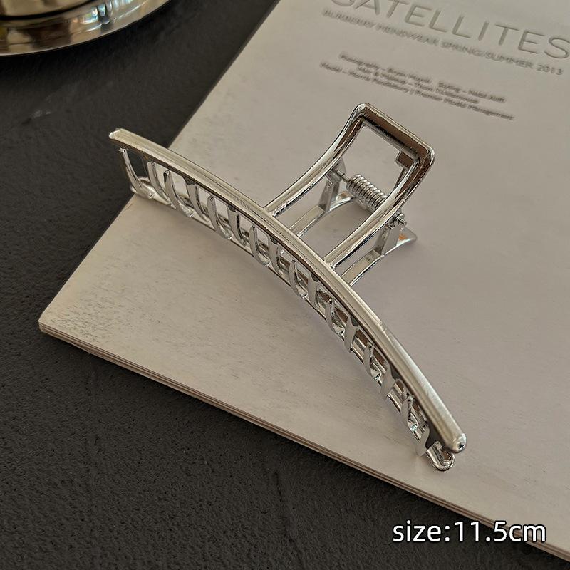 Elegant Geometric Wave Metal Gold Silver Hair Claw Clip For Women Accessories Large Punk Crab Jaw Clamps Hairgrip Headdress