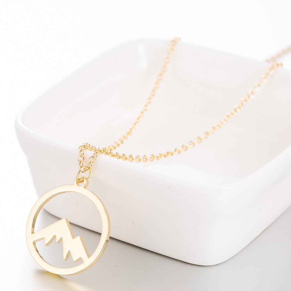 Stainless Steel Three-Color Mountain Peak Hollow Valley Women's Necklace
