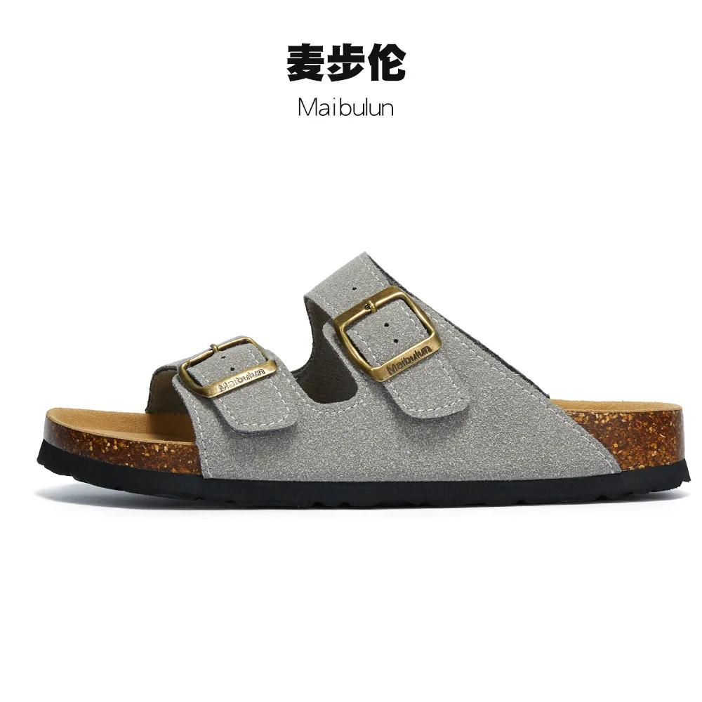 2024 New Summer Women's Cork Slippers Luxury Indoor Bottom Non Slip Shoes For Women Men Slippers Casual Beach Flip Flops Sandals