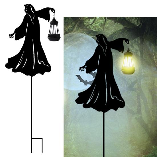1/2Pcs Outdoor Witch Solar Lanterns Halloween Decorations Weather-Resistant