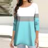 Women's Fashion Casual Long Sleeve  Print Round Neck Pullover Top Blouse