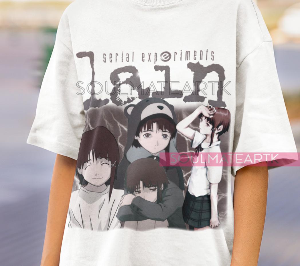 Serial Experiments Lain Shirt Cyberpunk T-shirt Anime Manga Unisex Soft Tee M