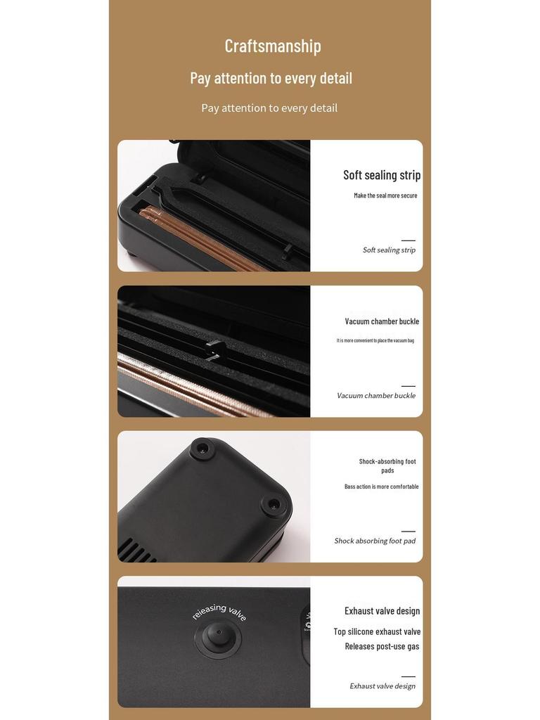 Compact Automatic Food Vacuum Sealer for Home Use