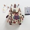Owl Canvas Backpack With Drawstring Closure For Casual Daily Use