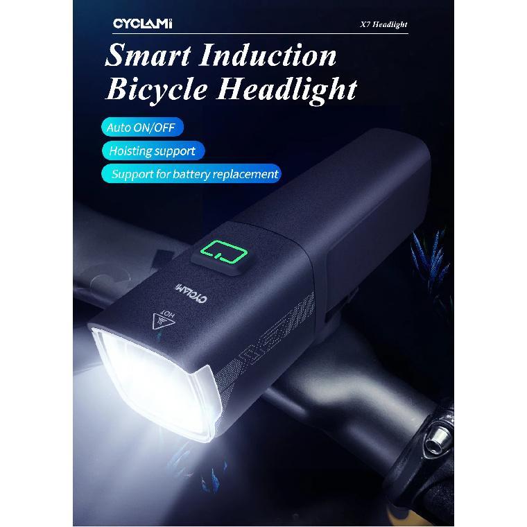 CYCLAMI Light Smart Headlights  USB Rechargeable Road Mountain Bike Smart Headlights 1000 lumens Long Life Time