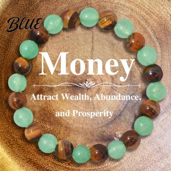 Casual Style Bracelet Artificial Crystal Beaded Good Luck 8mm Stone
