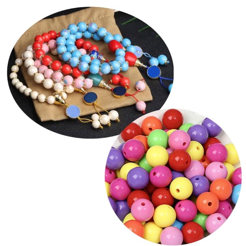 A52E Multipurpose Smooth Acrylic Beads For Artistic Decorations Jewelry Accessories For Handmade Bracelets And Keychains
