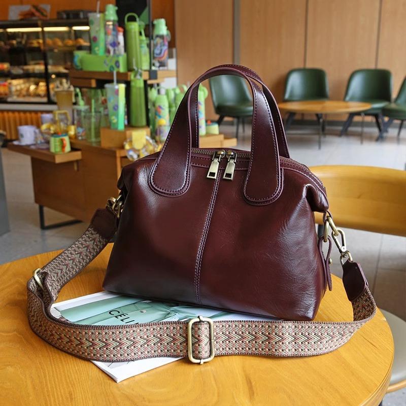 Large capacity leather handbag spring and summer new fashion women's shoulder bag high-end first-layer cowhide tote bag