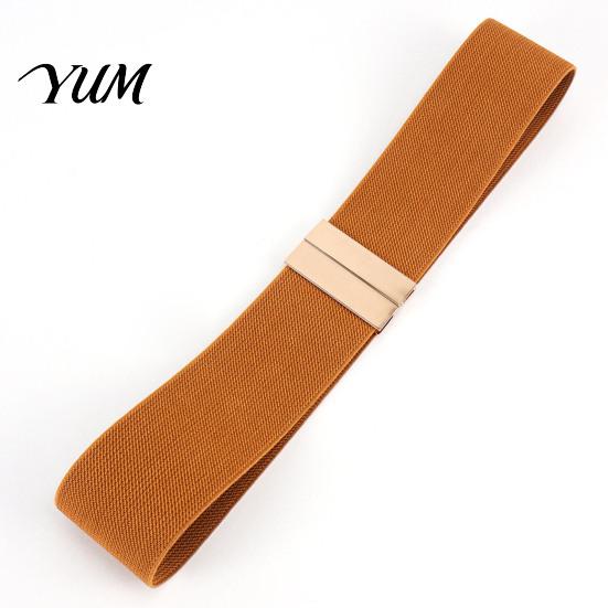 High Quality Elastic Belt Wide Waist Belt, Adjustable Stretchy with Metal Comfortable Stretch Square Buckle, Stylish Slimming Waistband for