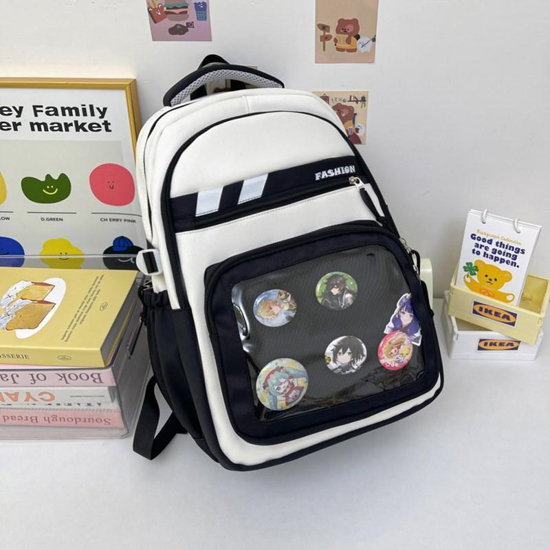 

New student schoolbag, junior high school girl backpack, multi-layer lightweight ridge backpack, large-capacity backpack. чорний