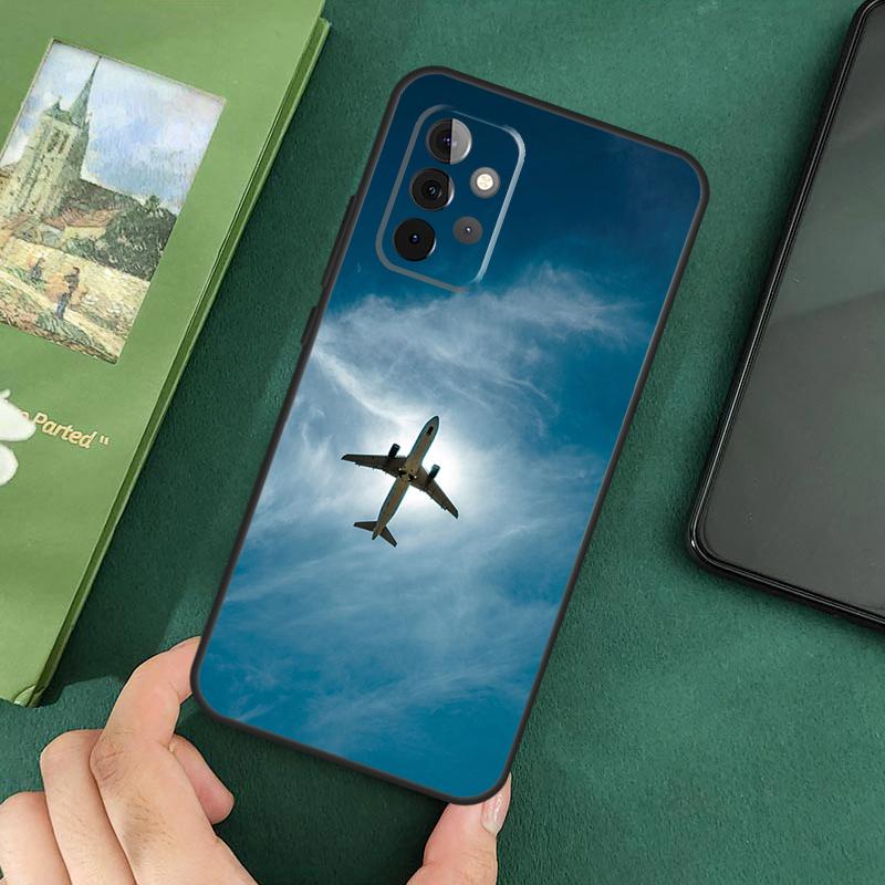 Aircraft Airplane Fly Travel Case For Samsung Galaxy A54 A12 A22 A32 A52 A72 A52S A14 A70 A51 A71 A33 A53 A73 Cover