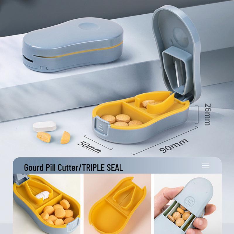 Portable Travel Pill Cutter: Splits Pills Into Halves or Quarters