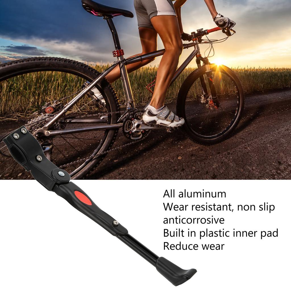Bike Kickstand Aluminium Alloy   Wear Resisting Plastic Mat Inside Enhanced Stability   Kickstand