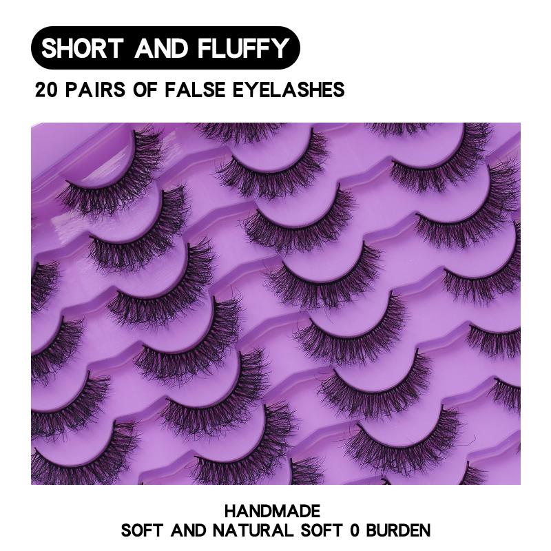 20 Pairs Faux Mink Lashes 3D Fluffy Natural Lashes Makeup False Eyelashes Russian Strip Lashes Eyelash Extension
