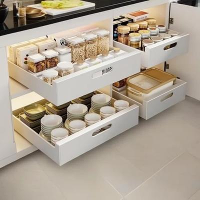 Kitchen Storage Rack Drawer Dishes Storageds Racks Scalable Pull-out Seasoning Deposit Shelf Simple Household Sliding Cabinet