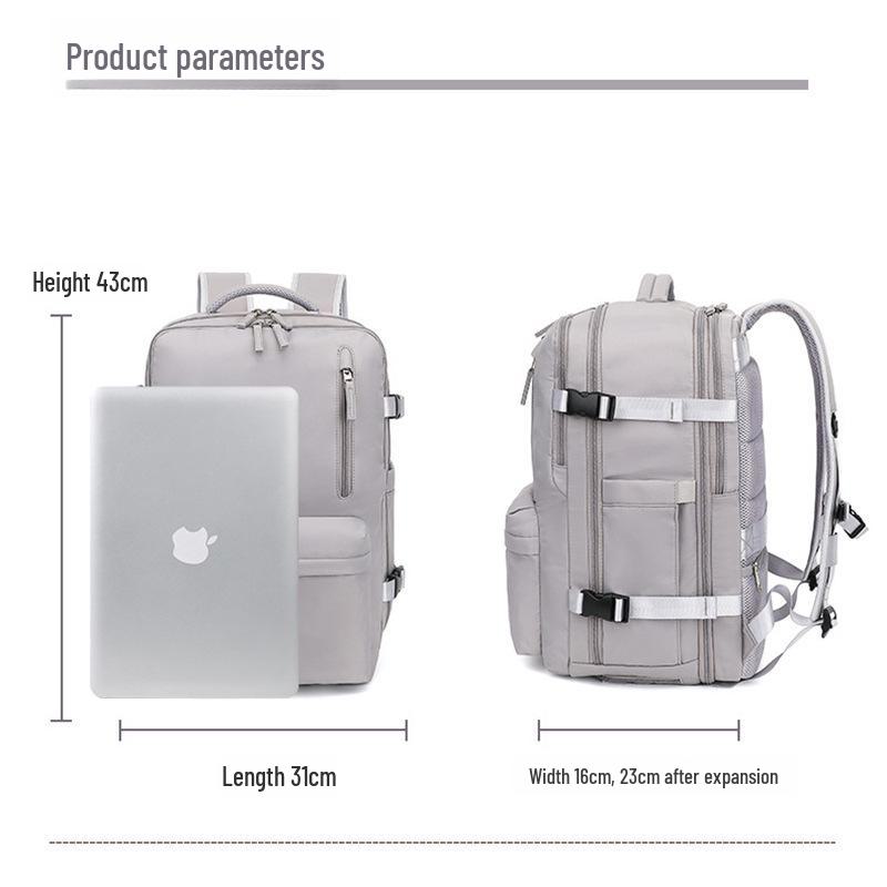 Unisex Expandable Travel Backpack with Large Capacity and Laptop Compartment