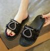 Fashion Big Size 34-43 Women Flat Heels Sandals Comfy Slip On Slides Woman Slippers Outside Rubber Flip Flops Femme Shoes Clogs Summer