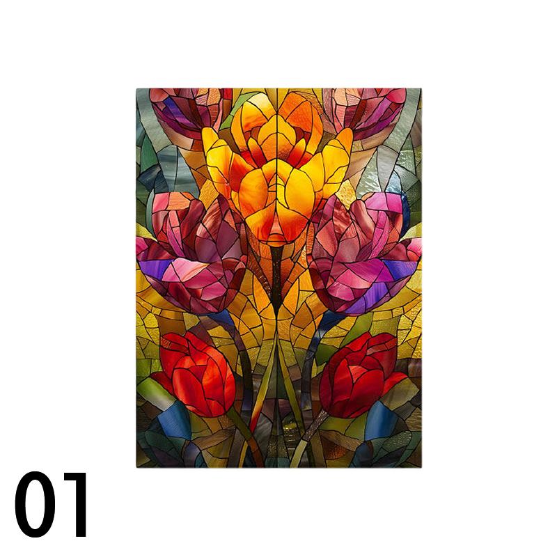 

Colorful Stained Glass Film Self-adhesive Frosted Opaque Window Film Toilet Hotel Club Art Decoration Privacy Window Films (as the picture,40x100cm)