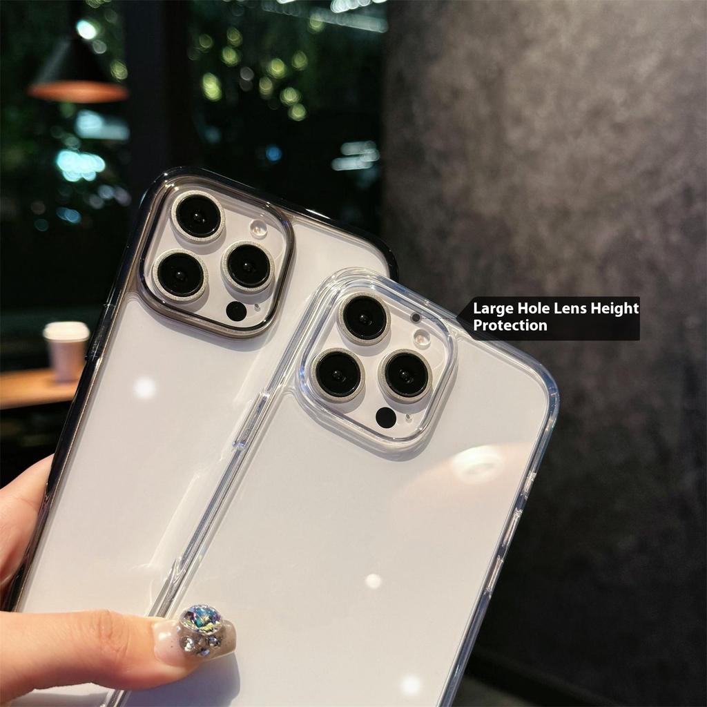 For iPhone 16 Pro Max Crystal Clear Case TPU+Acrylic Shockproof Phone Cover