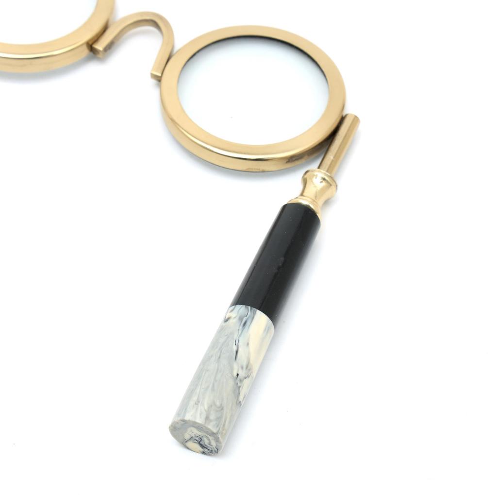 Antique Style Dual Viewer Magnifying Glass With Gold Finish