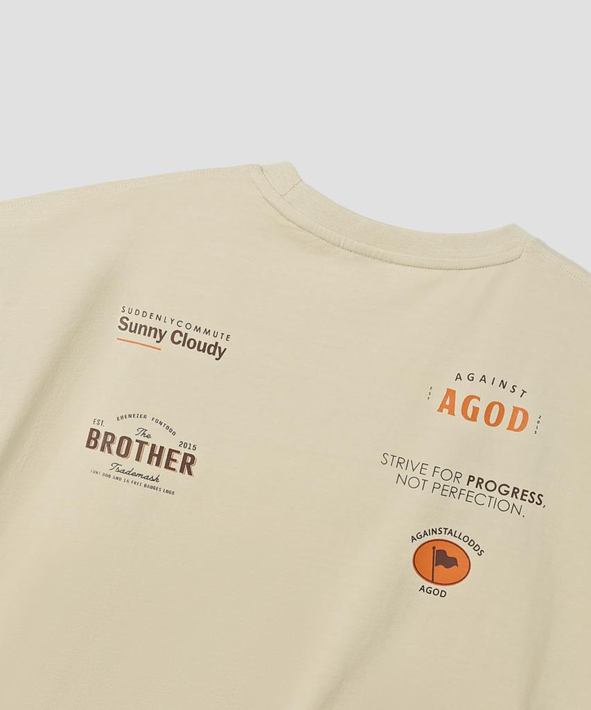 AGOD Racing Short Sleeve T-Shirt [Light Beige]