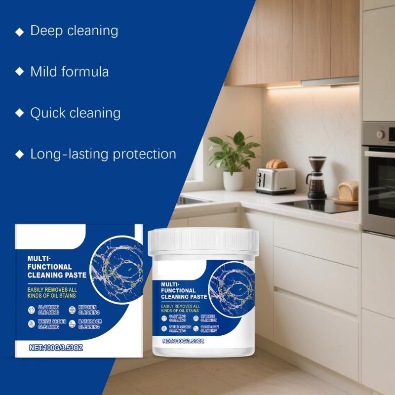 3.53oz Powerful Stain Removers Cream For Kitchen Bathroom Tile Floor Safe Formula With Efficient Effect Freshed Scent