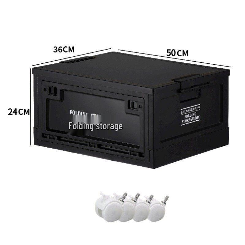 Black Outdoor Camping & Storage Folding Box - Industrial Style for Car Trunk