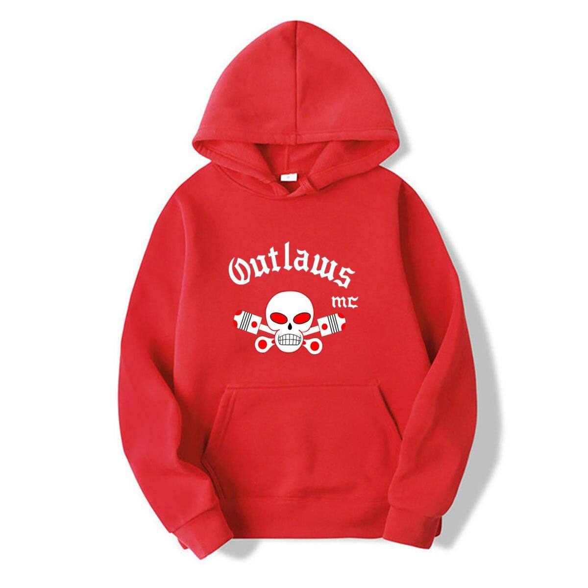 Худи MC Club Outlaws Летние Потертые Для улицы Регулируемые Хлопковые MC худи S