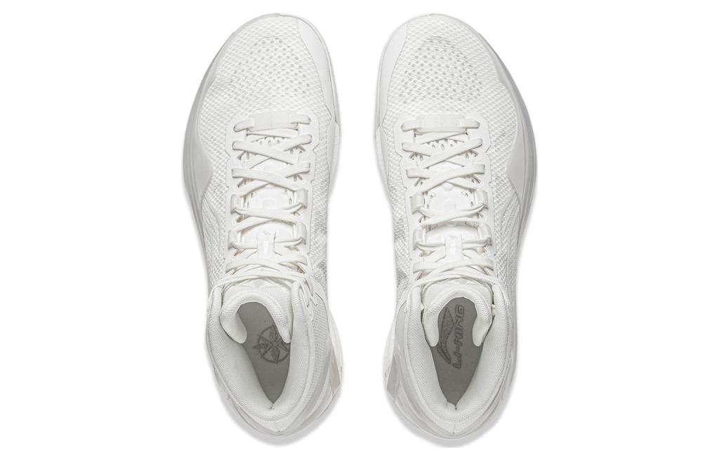 Li Ning Liren 4 White Pearl Mid top Basketball Shoes Unisex Mist White ABAT095-8