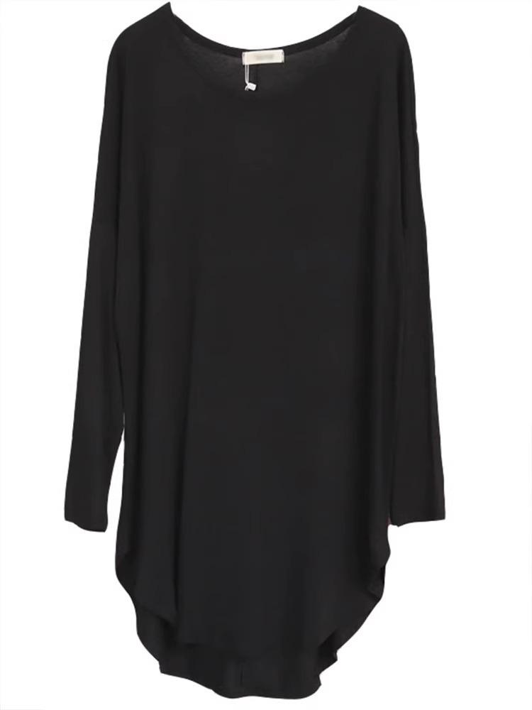 Plus Size Modal Ice Silk Short-Sleeve T-Shirt for Women - Summer Loose Fit with Mid-Length and Hip-Covering Design