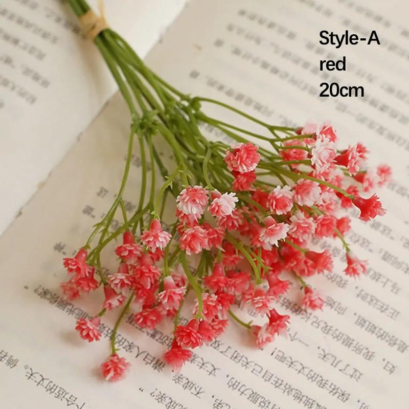 Künstliches Schleierkraut Gypsophila Blumen Sträuße PU Kunstblume für Hochzeitsfeier Kranz Blumengesteck Heimdekoration