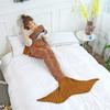 Modern Striped Fish Scale Sleeping Blanket Mermaid Tail Sleeping Bag Knitted Blanket Leisure Office Nap Air Conditioning Blanket Sofa Bed Towel