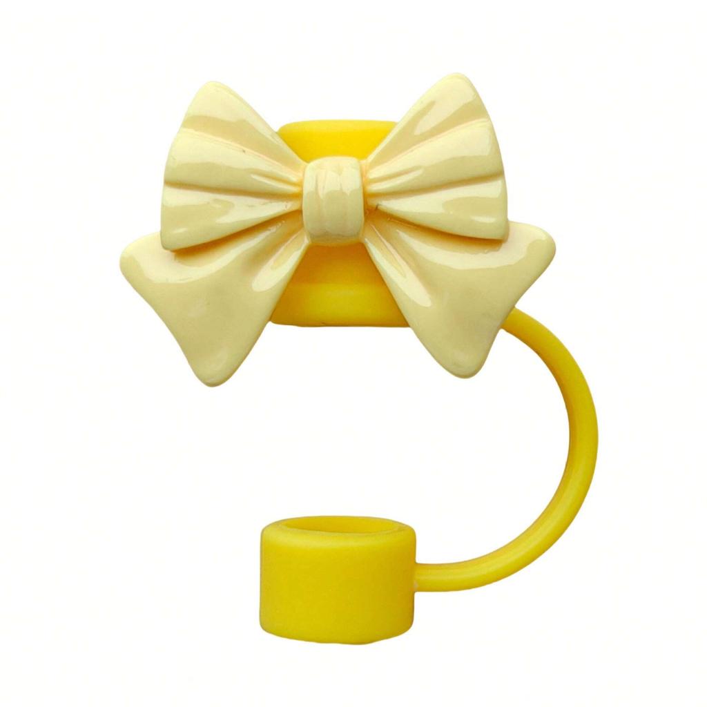 5pcs Bow  Lovely Bowknot Straw Covers Portable Drinking Straw Tips Cover Reusable Straw Protector