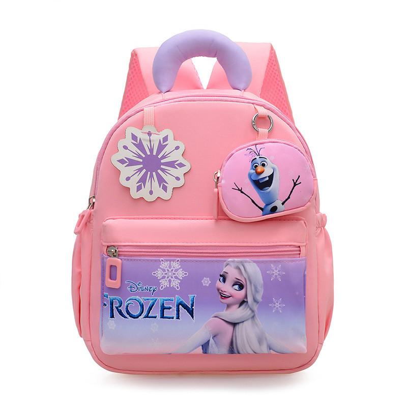 Elsa Spider Man Cartoon Kids Backpack With Breathable Nylon For School Use Pink