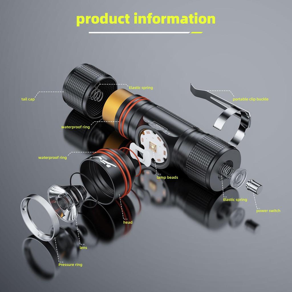 New Rechargeable LED Laser Diving Headlight: Long-Range, Lightweight, High-Intensity Aluminum, Amphibious Design