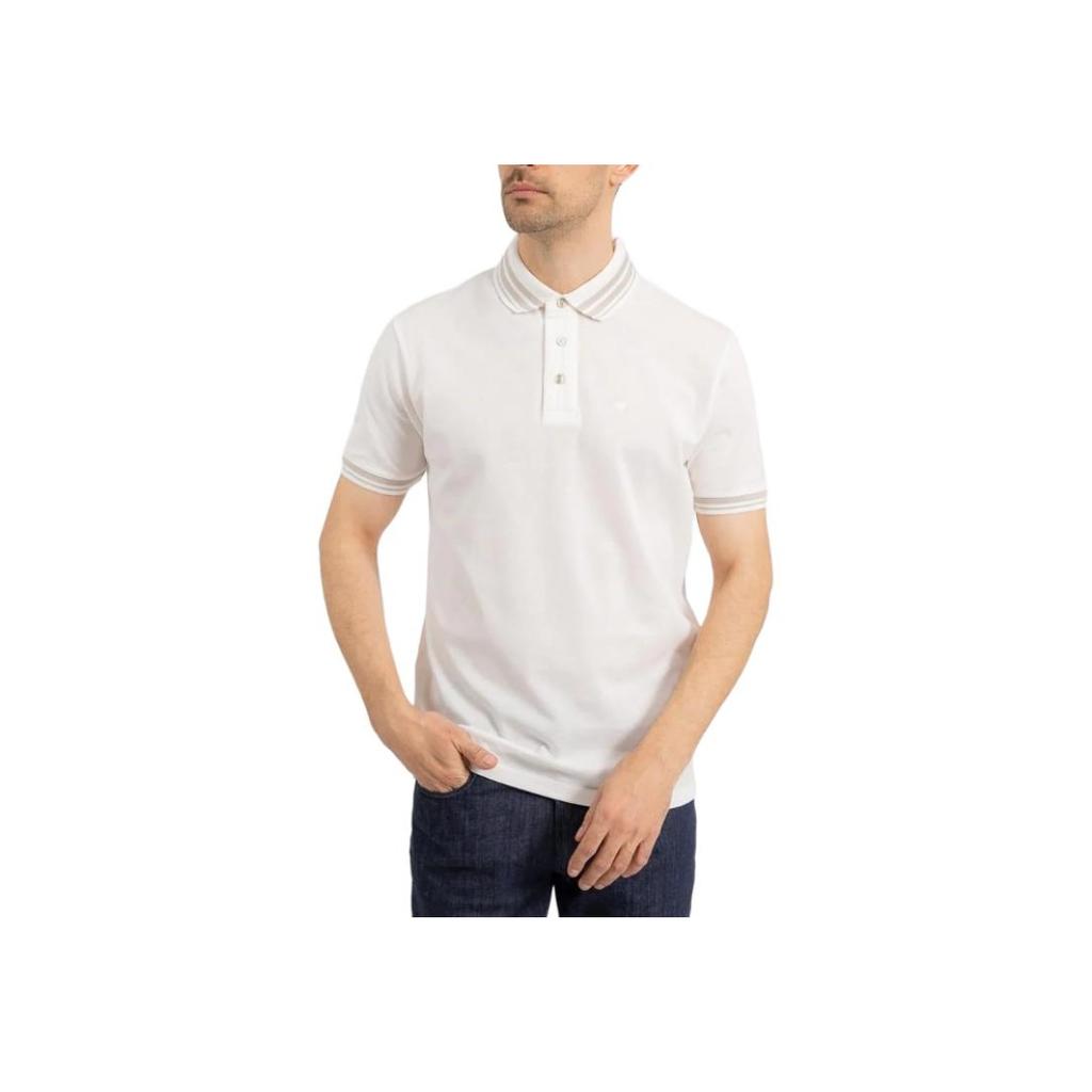 Emporio Armani Logo Straight Fit Short Sleeve Polo Shirt Men tops White EM000859AF12955-U0003