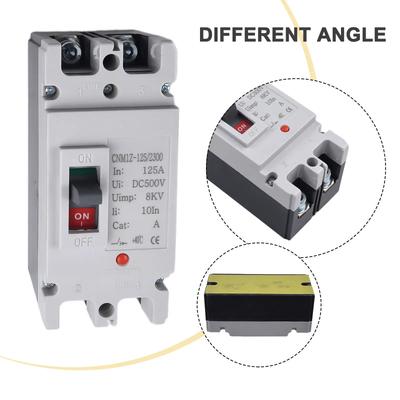 2P 600V DC Solar Circuit Breaker Molded Case for PV Arrays Battery Chargers and DC Power Distribution Protection Devices