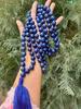 14 Mm Round 72"+ Indian Origin Lapis Lazuli 108+1 Guru Bead Japa Mala, Jaap Rosary, Yoga Prayer Healing Meditation September Birthstone