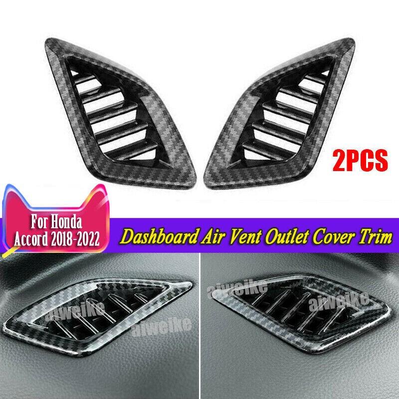 For Honda Accord 2018-2022 Carbon Fiber ABS Dashboard Air Vent Outlet Cover Trim