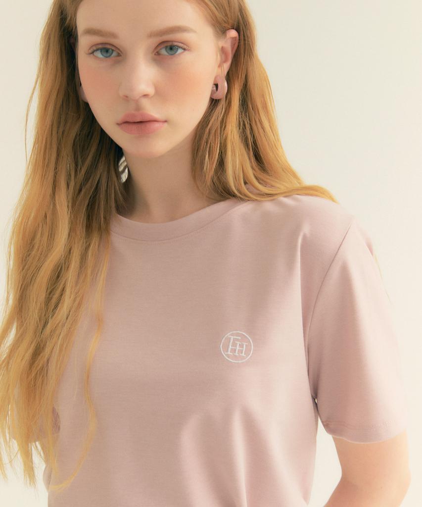 THEFRHT Standard Logo Round Neck T-Shirt Pink