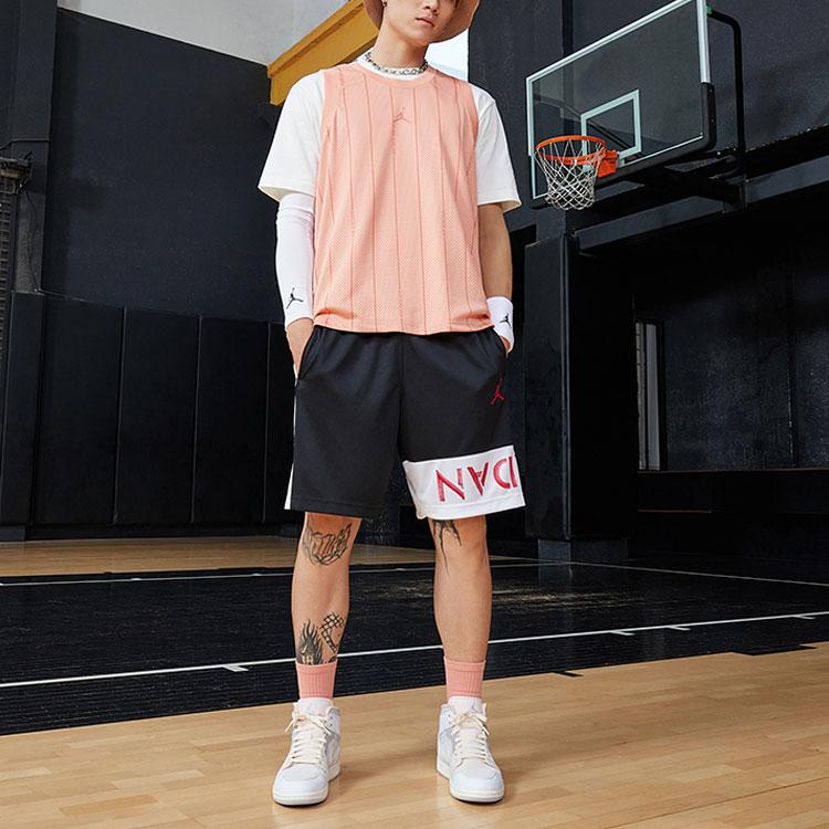 Jordan Striped Logo Loose Breathable Mesh Sports Vest Men Tops Sorrel-Brown DM1381-824