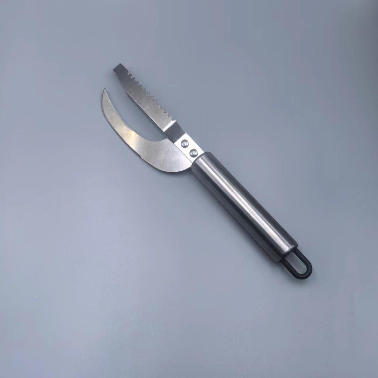 Stainless Steel Multi-Functional Fish Scale and Gutting Tool