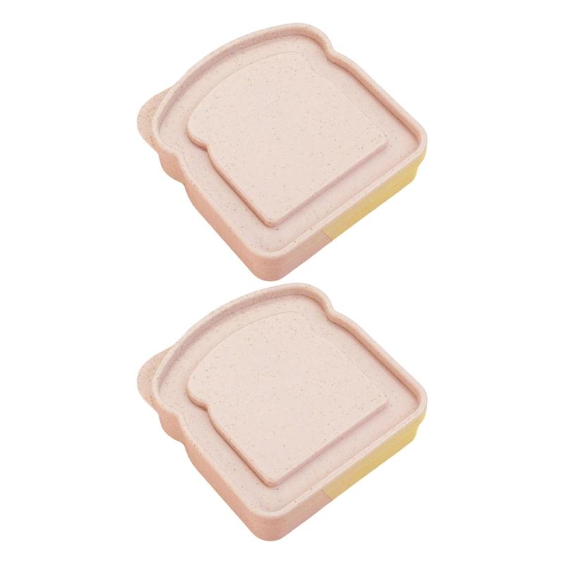 

Герметичный контейнер для бутербродов и хлеба с крышкой, форма тостов, из пшеничной соломы, для приготовления еды и поездок розовый