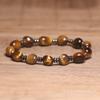 Tiger's Eye Hematite Beaded Bracelet – Grounding Healing Jewelry, Minimalist Protection Gift for Men Women