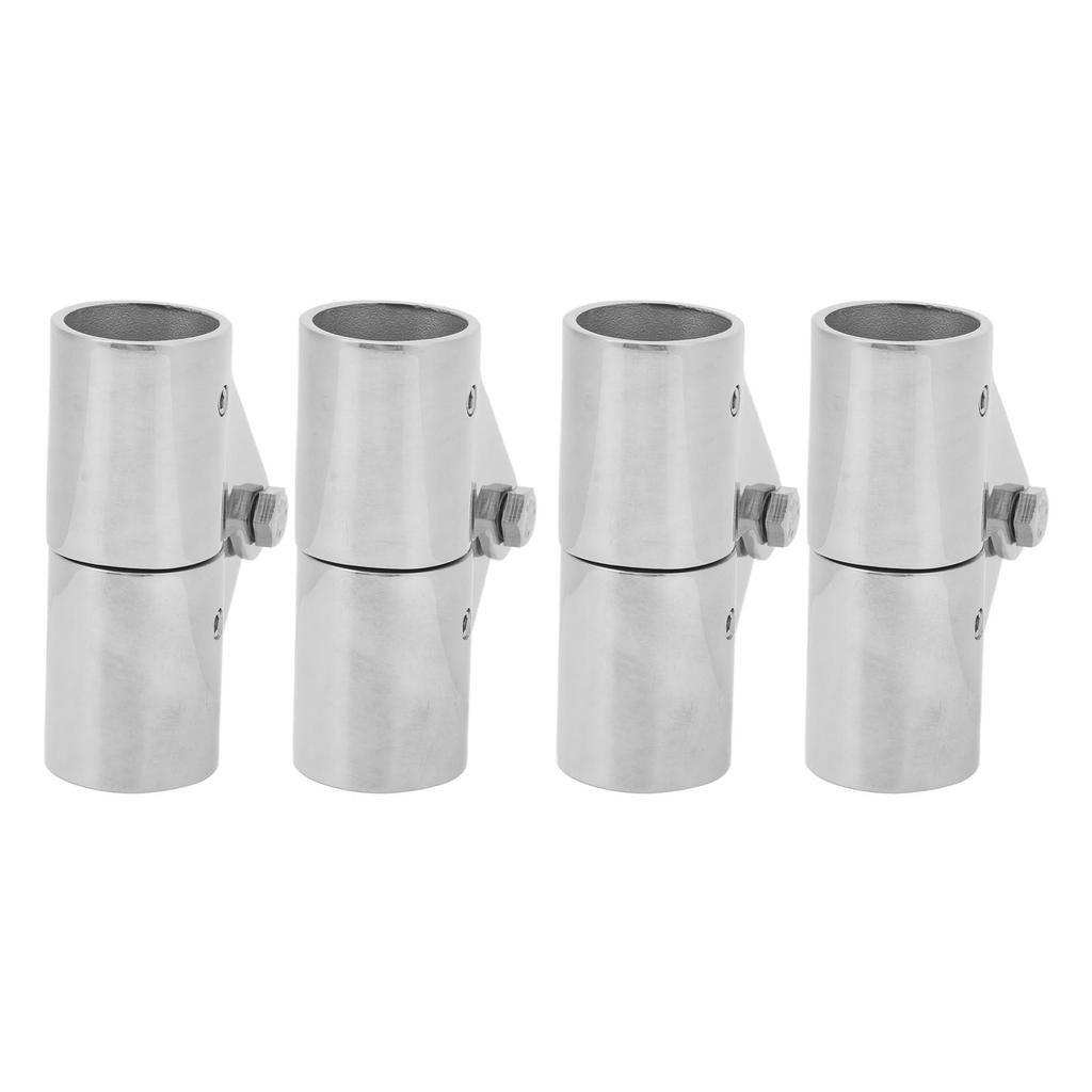4Pcs Swivel Pipe Connector 25MM Stainless Steel Rugged Stable Boat Pipe Connector for Marine Yachts Inflatable Yachts