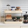 Countertop Coffee Station Organizer 2 Tier Wine Glass Holder Mug Shelf with Removable Drain Tray Spice Rack for Kitchen Bathroo