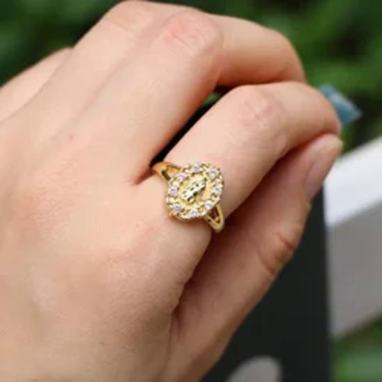 

Ювелирные изделия LOTOS оптом Micro Pave CZ 18K позолоченные открытые ювелирные кольца Девы Марии для мужчин и