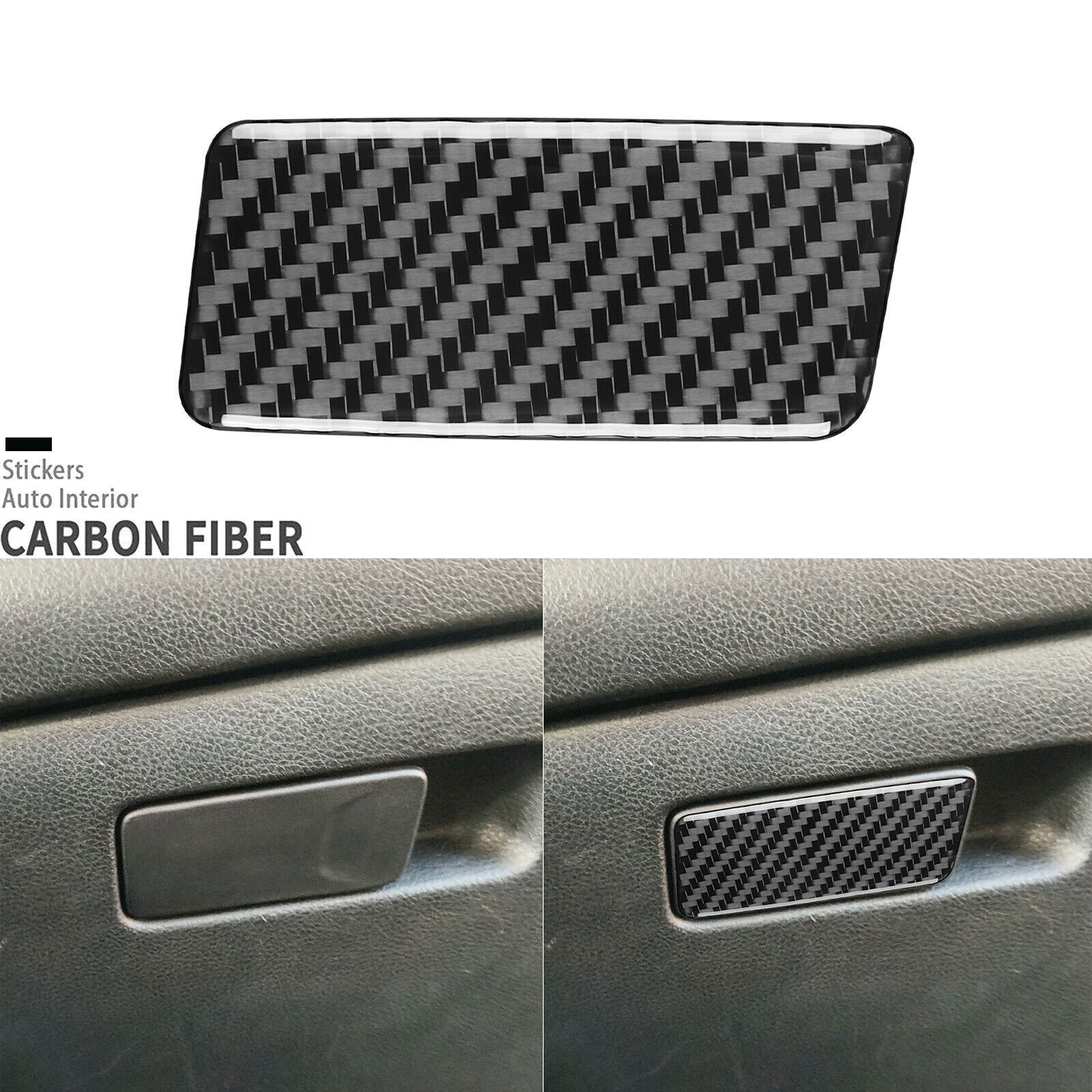 Real Carbon Fiber Co-pilot Glove Box Handle Cover Trim For Jeep Cherokee 2014-18